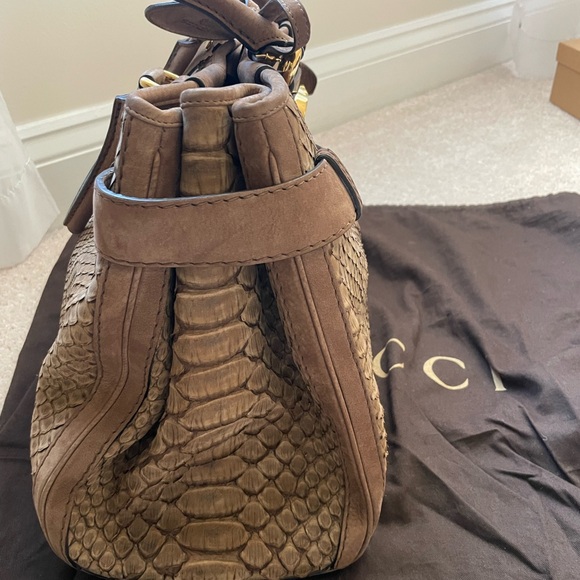 Gucci tote - tan python suede bag - Picture 4 of 5